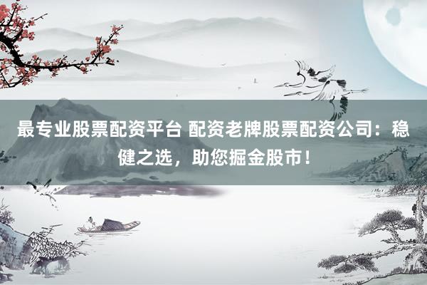 最專業(yè)股票配資平臺(tái) 配資老牌股票配資公司：穩(wěn)健之選，助您掘金股市！