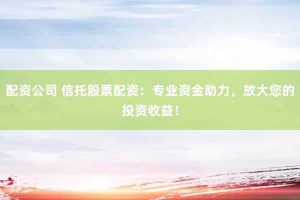 配資公司 信托股票配資：專業(yè)資金助力，放大您的投資收益！