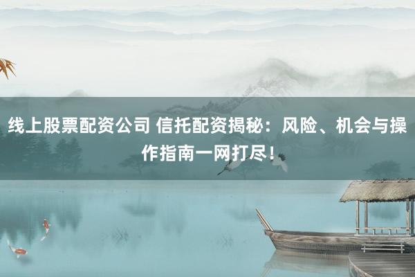 線上股票配資公司 信托配資揭秘：風(fēng)險(xiǎn)、機(jī)會與操作指南一網(wǎng)打盡！