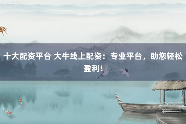 十大配資平臺(tái) 大牛線上配資：專業(yè)平臺(tái)，助您輕松盈利！