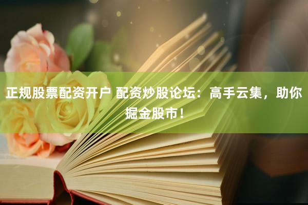 正規(guī)股票配資開戶 配資炒股論壇：高手云集，助你掘金股市！