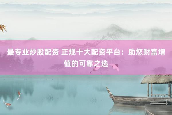 最專業(yè)炒股配資 正規(guī)十大配資平臺：助您財富增值的可靠之選